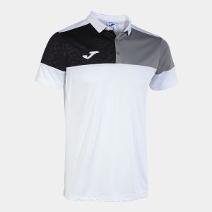 Polo Manches Courtes Crew V - Blanc / Gris