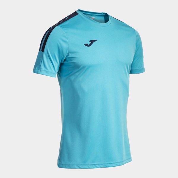 Maillot Manches Courtes Olimpiada - Turquoise Fluo / Bleu Marine