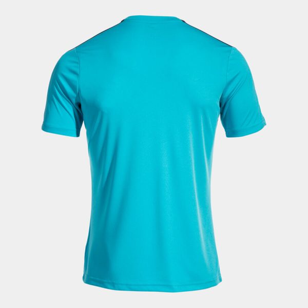 Maillot Manches Courtes Olimpiada - Turquoise Fluo / Bleu Marine