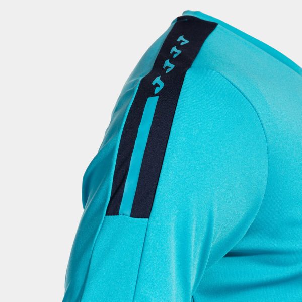 Maillot Manches Courtes Olimpiada - Turquoise Fluo / Bleu Marine