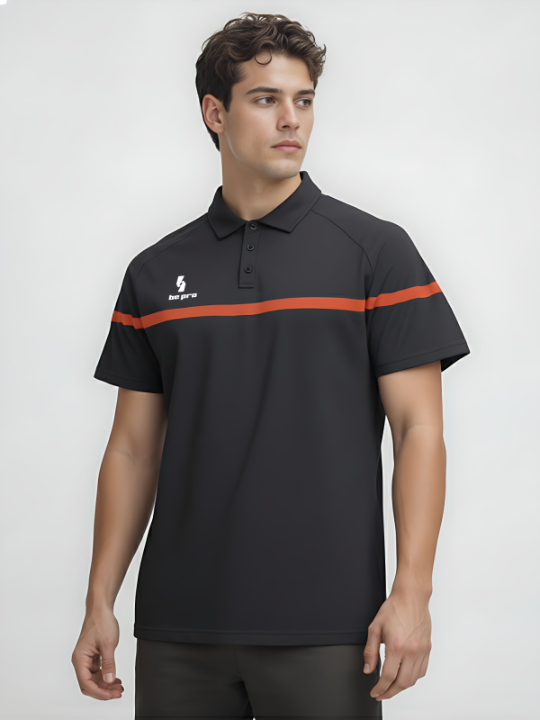 Polo Horizon I - Gris Foncé / Coral