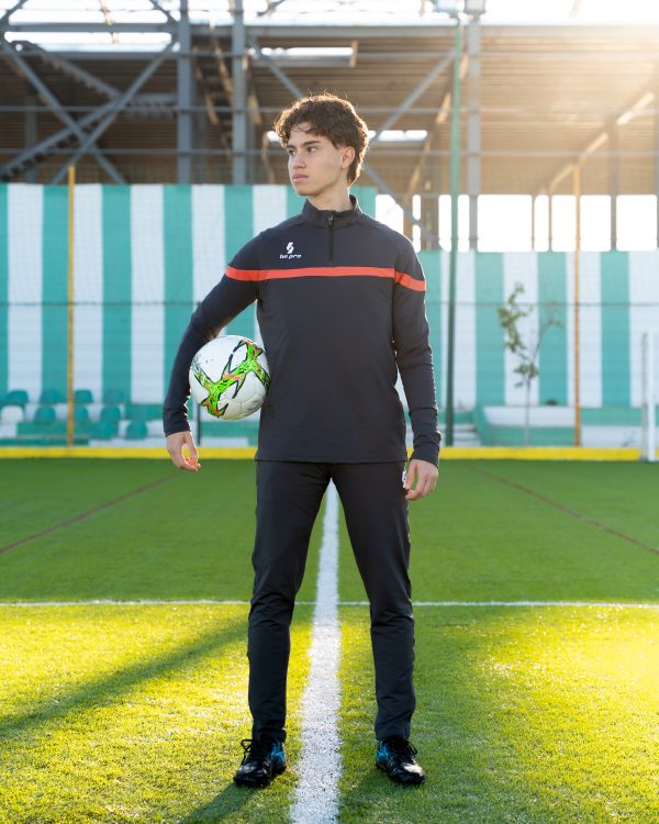 Jogging Demi-Zip Horizon I - Anthracite / Coral