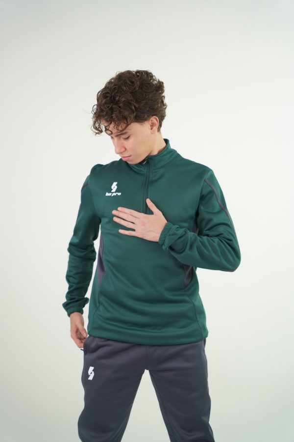 Jogging Demi-Zip Ketchaoua Pro - Vert Olive / Gris