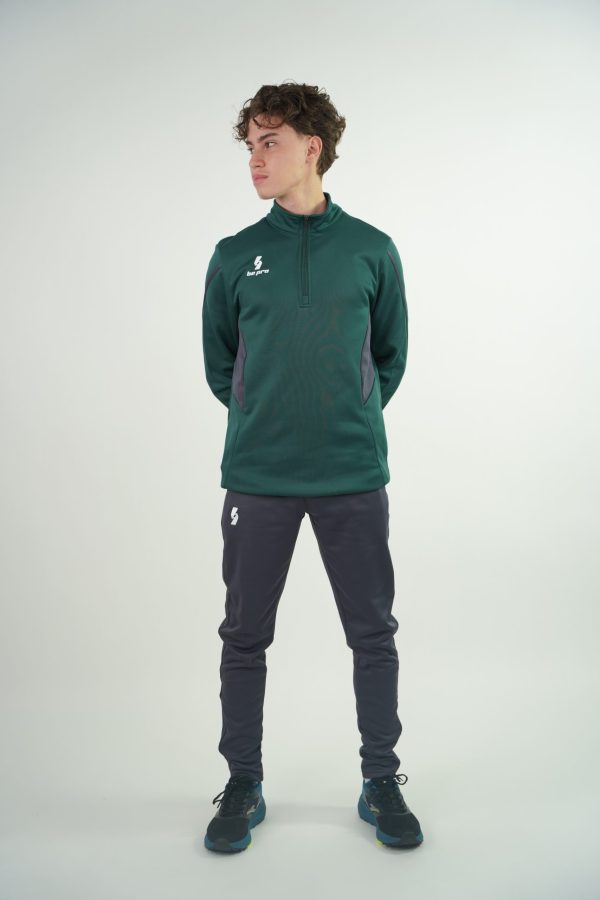 Jogging Demi-Zip Ketchaoua Pro - Vert Olive / Gris